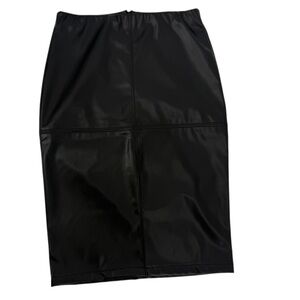 Vegan Leather Versatile Black Pencil Skirt